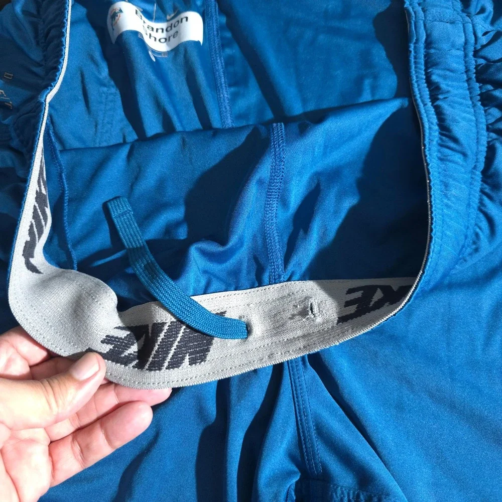 Nike Miami Dolphins NFL Shorts Mens XL Blue Team Issued Brandon Shore Athletic